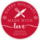Holiday Made With Love Round Gift Stickers Image 2 of 2